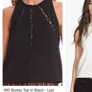 IRO black geometric topology size 34 “buddy” crop